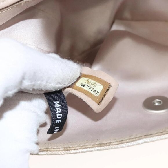 CHANEL New Travel line Choco Bar Chain Shoulder Bag Nylon Beige CC Auth 120002 - Picture 13 of 16